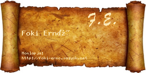 Foki Ernő névjegykártya