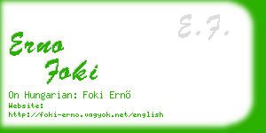 erno foki business card